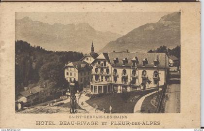 -themes div- ref R117- carte publicitaire 4 volets - saint gervais les bains -st gervais les bains - hotel beau rivage -