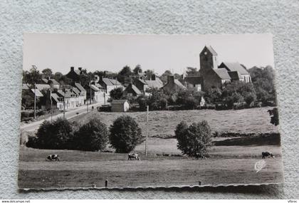 Cpsm, Saint Hilaire du Harcouet, Parigny, vue vers l'église, Manche 50