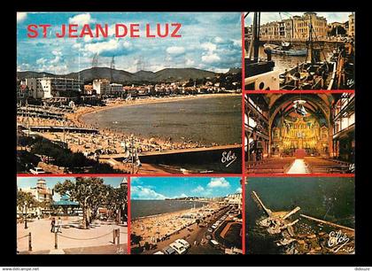 64 - Saint Jean de Luz - Multivues - Automobiles - Flamme Postale de Saint Jean de Luz - CPM - Voir Scans Recto-Verso