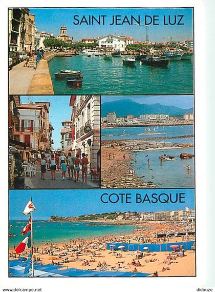 64 - Saint Jean de Luz - Multivues - Scènes de Plage - Bateaux - Flamme Postale de Saint Jean de Luz - CPM - Voir Scans