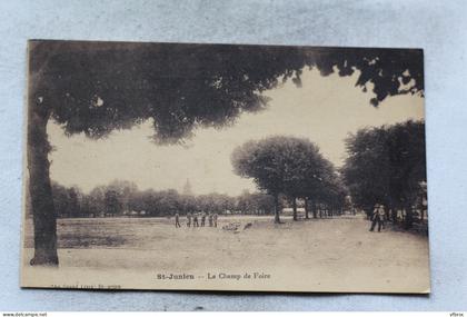 Cpa 1924, Saint Junien, le champ de foire, Haute Vienne 87