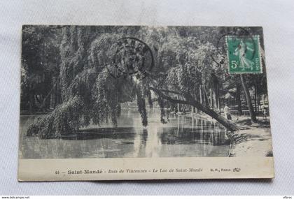 J999, Cpa 1914, Saint Mandé, bois de Vincennes, le lac de saint Mandé, Val de Marne 94