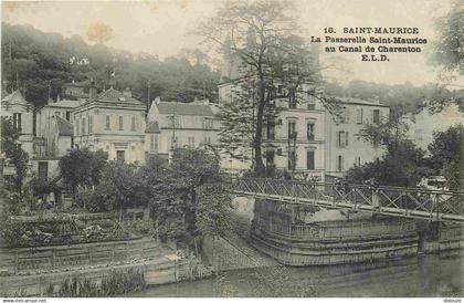 94 - Saint Maurice - La Passerelle Saint Maurice au Canal de Charenton - Animée - CPA - Voir Scans Recto-Verso