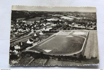 Cpm 1957, Saint Nicolas du Pelem, vue aérienne, terrain de sports, Cotes d'Armor 22