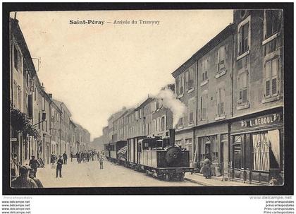 CPA 07 Saint Peray arrivée du train tramway ligne de Saint Peray Vernoux