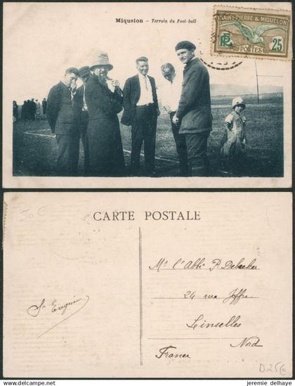 Carte postale - Miquelon : terrain du foot-ball. Animée (Edit. Paris 7e) / Voyagée