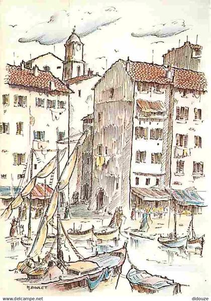 83 - Saint Tropez - Saint Tropez autrefois - Dessin de M Boulet - Art - Peinture - Tableau - CPM - Voir Scans Recto-Vers