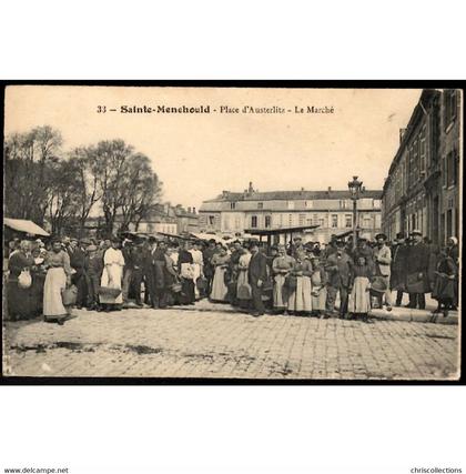 51 - SAINTE MENEHOULD (Marne) - Place d'Austerlitz - Le Marché