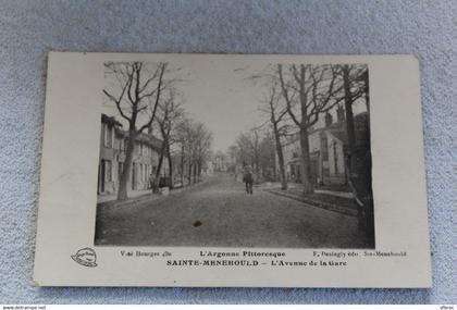 Cpa 1917, Sainte Menehould, avenue de la gare, Marne 51