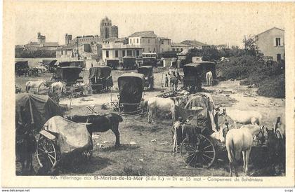 CPA Saintes-Maries de la Mer campement de Bohémiens