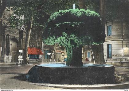 CPSM Salon-de-Provence La Fontaine moussue illuminée