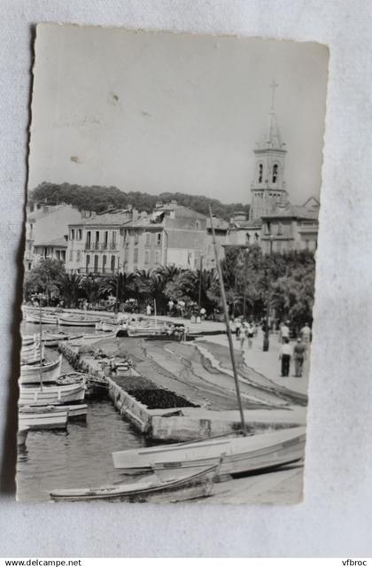 Cpsm, Sanary sur mer, les quais et l'église, Var 83