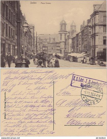 CPA Sedan Sedan Place Crussy/Platz Crussy - Markttreiben 1916