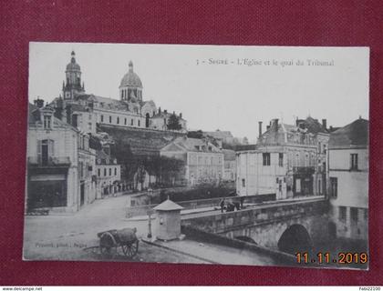 CPA - Segré - L'Eglise et le quai du Tribunal