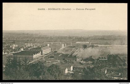 * SOCHAUX - Usines PEUGEOT - Vue Extérieure - 34662 - Edit. C.L.B.