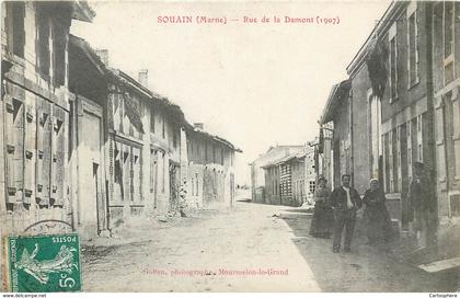 CPA 51 Marne Souain-Perthes-lès-Hurlus Rue de la Damont 1907