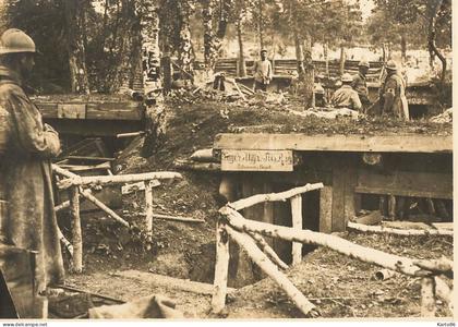 trou bricot , souain perthes lès hurlus * ww1 guerre 14/18 war * abris allemands * photo ancienne 18x13cm