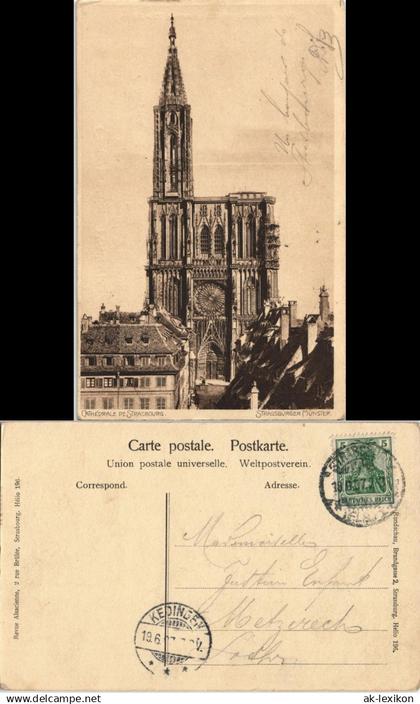 CPA Straßburg Strasbourg CATHEDRALE DE STRASBOURG MÜNSTER 1907