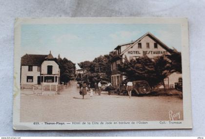 Cpsm 1953, Tharon plage, hôtel de la côte de Jade en bordure de l'océan, Loire Atlantique 44