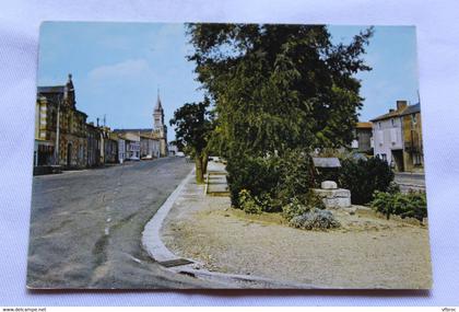 Cpm 1995, Thenezay, place de l'hôtel de ville et les promenades ombragées, Deux Sèvres 79