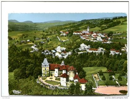 CP - THORENS GLIERES (74) Vue d "ensemble aérienne au premier plan: le chateau