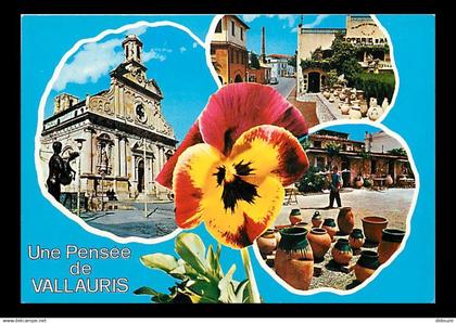 06 - Vallauris - Multivues - Une pensée de Vallauris - Fleurs - Poterie - Potier - Métiers - CPM - Carte Neuve - Voir Sc