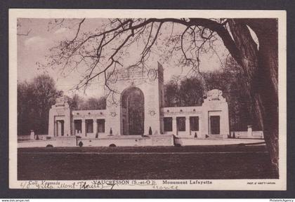 FRANCE, Postcard RPPC, Vaucresson, Lafayette Monument