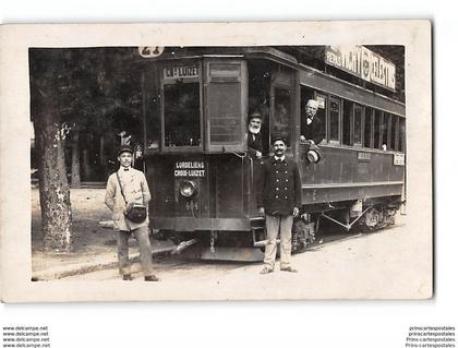 CPA 69 carte photo Vaux en Velin place de la mairie le terminus le tramway