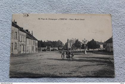 Cpa 1923, Vertus, place Mont Chenil, Marne 51