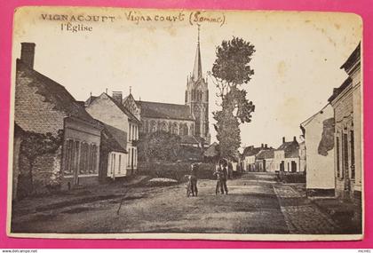 CPA en mauvais état - Vignacourt -(Somme) L'église