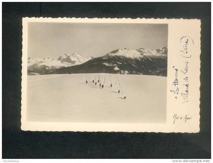 Carte photo - Villard de Lans ( ski sports d'hiver écrite depuis Le Home C.E.L.A. n°25 Genève )