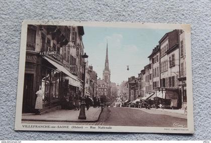 Cpa 1936, Villefranche sur Saône, rue Nationale, Rhône 69