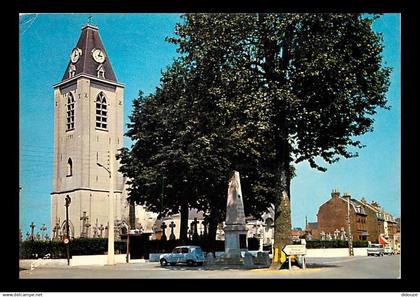 59 - Villeneuve d'Ascq - L'Eglise  le Monument aux Morts - Automobiles - CPM - Voir Scans Recto-Verso