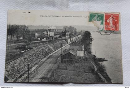 Cpa 1921, Villeneuve triage, route de Villeneuve, la gare, Val de Marne 94