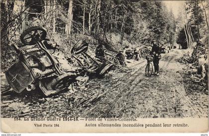 CPA Villers Cotterets Autos allemandes incendiees FRANCE (1052134)