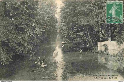 91 - Yerres - L'Yerres vue du Pont - Animée - CPA - Oblitération de 1913 - Voir Scans Recto-Verso