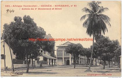 1913 Entrée du 3e Boulevard et Hôtel Konakry Guinée