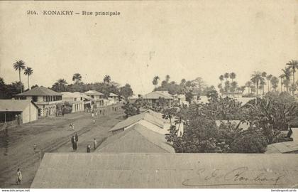 french guinea, CONAKRY, Main Street (1900s) Postcard