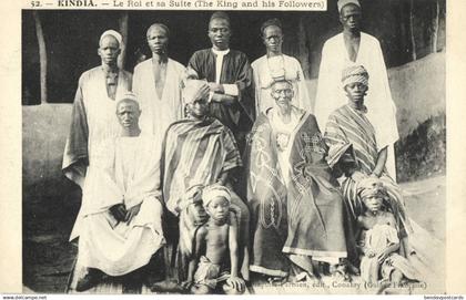 french guinea, KINDIA, The King and his Followers (1910s) Postcard