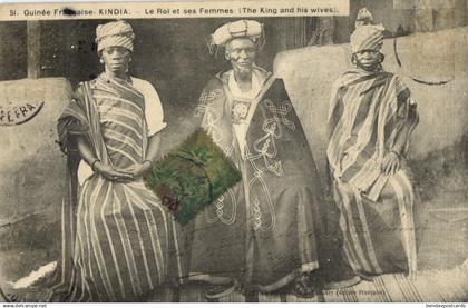 french guinea, KINDIA, The King and his Wives (1906) Postcard