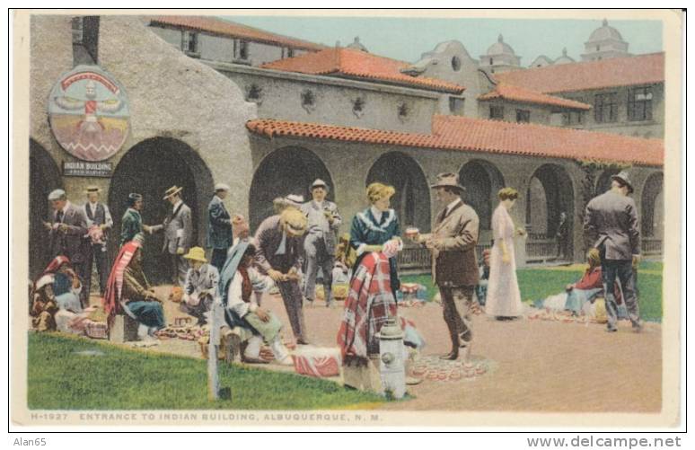 Fred Harvey Indian Building, Albuquerque NM New Mexico, Detroit Publishing c1910s Vintage Postcard