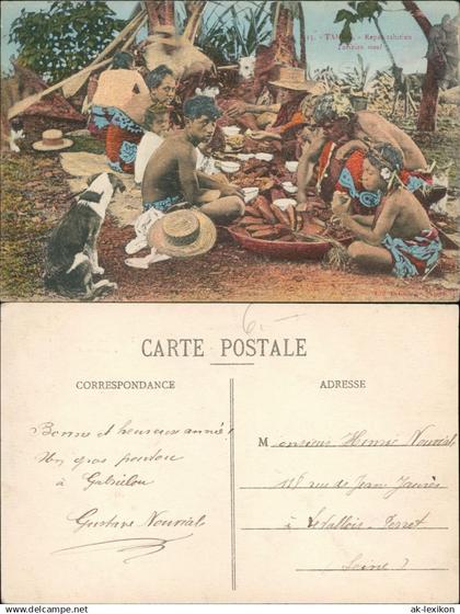 Postcard .Tahiti Tahiti Typen Trachten Natives Pacific 1912