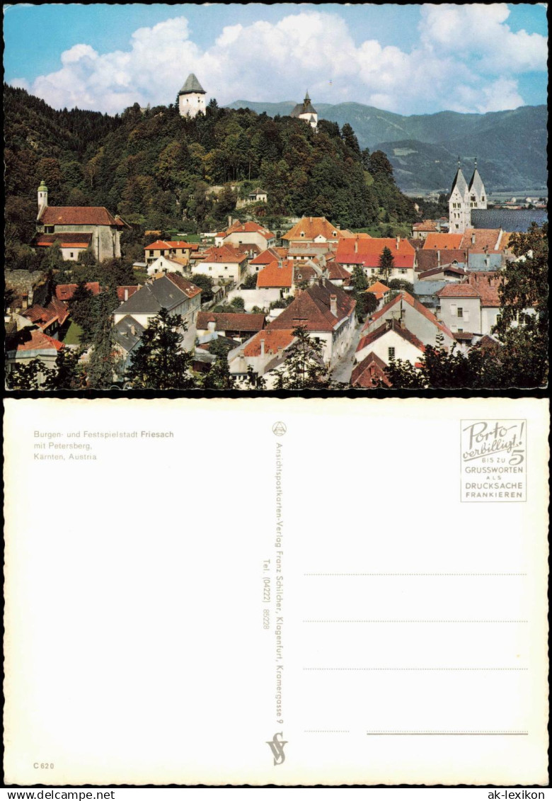 Friesach Panorama- der Burgen und Festspielstadt Friesach mit Petersberg 1970