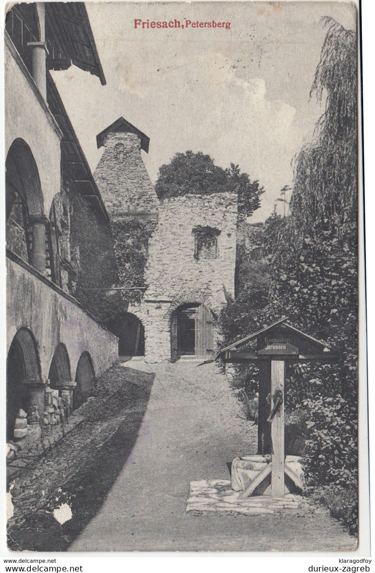 Friesach, Petersberg Castle old postcard travelled 1912 b170620