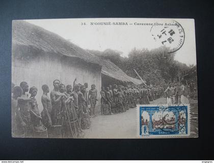 Carte 1921  Gabon N'Gounié-Samba - Caravane libre Ashange