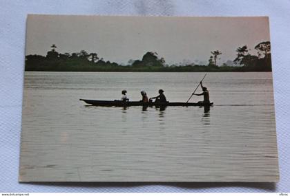 Cpm, Lambarené, pirogue sur l'Ogooué, Gabon