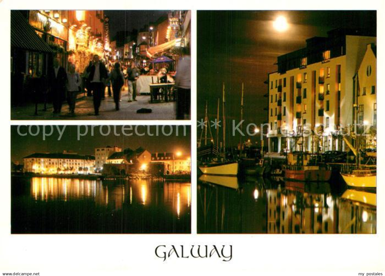 Galway Irland Stadtansicht Nacht