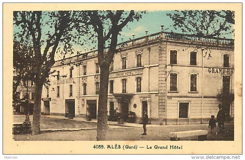 - gard - ref - A224 - ales - le grand hotel - carte bon etat -