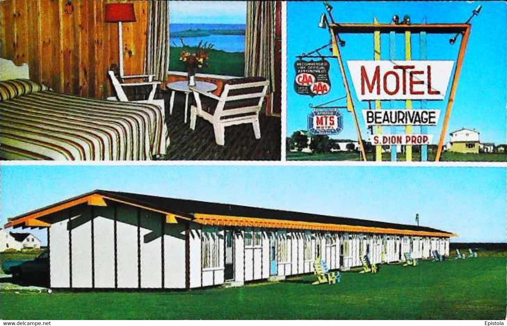 ►   Gaspé (Quebec) HOTEL-MOTEL BEAURIVAGE  Restaurant Cuisine canadienne 1950s