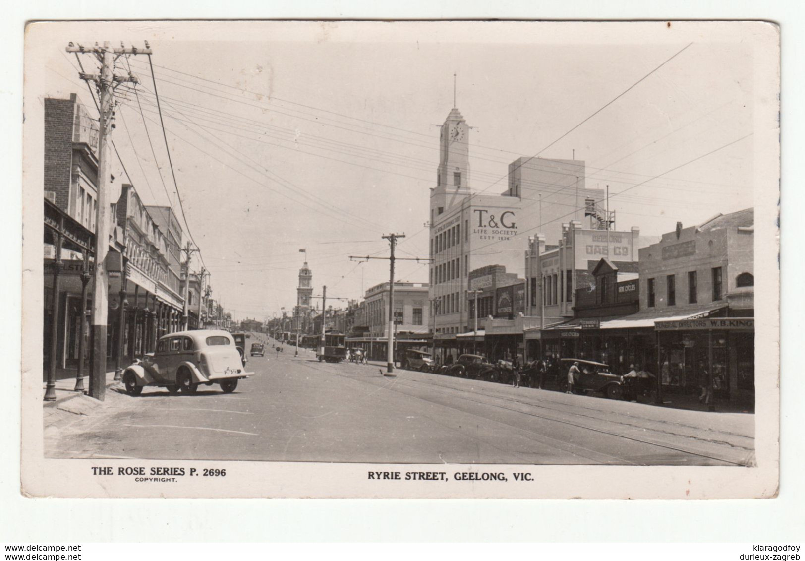 Geelong, Ryrie Street (The Rose Series, 2696) old postcard posted 1954 to Rijeka b201020